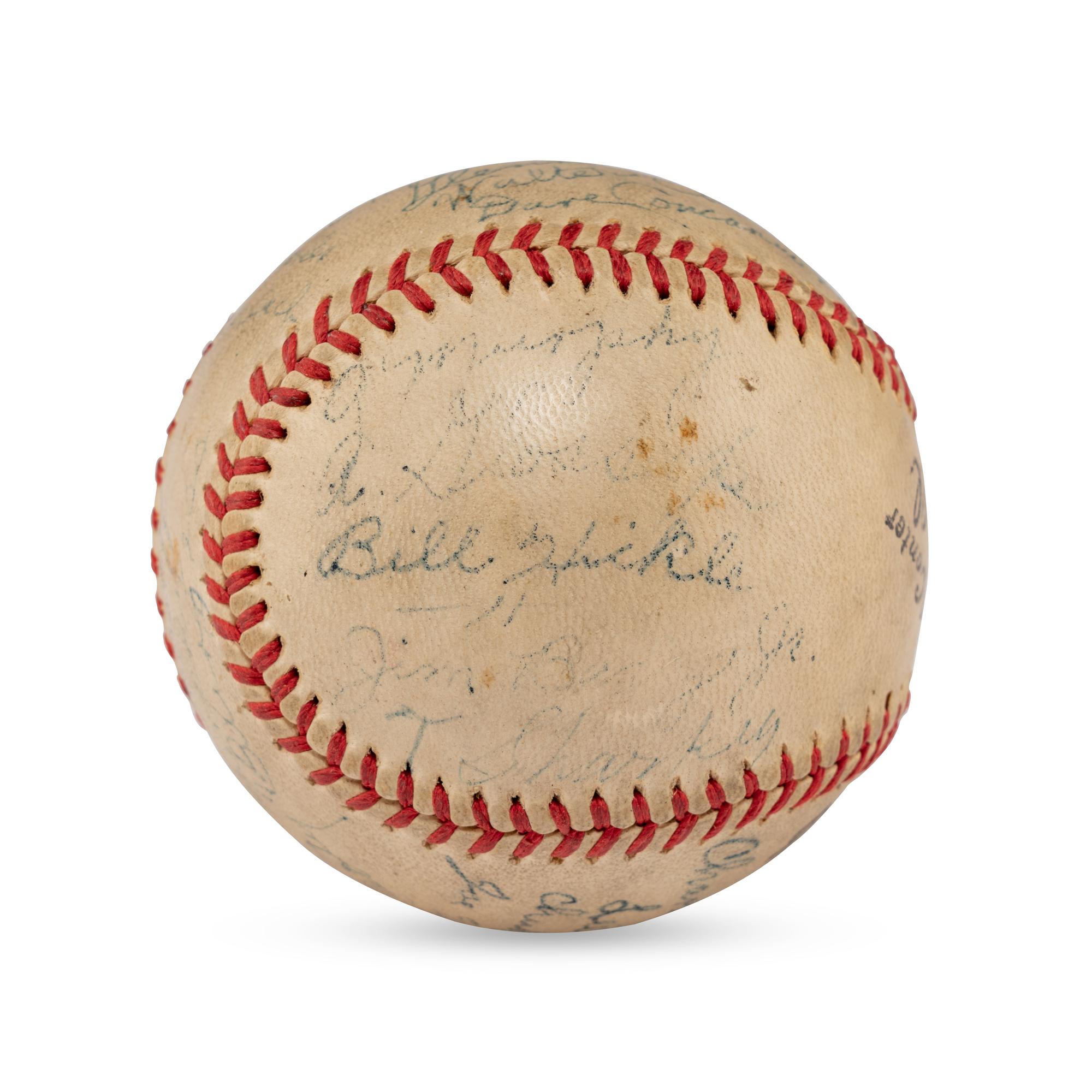 A 1935 Charlotte Hornets Team Signed Autograph Baseball