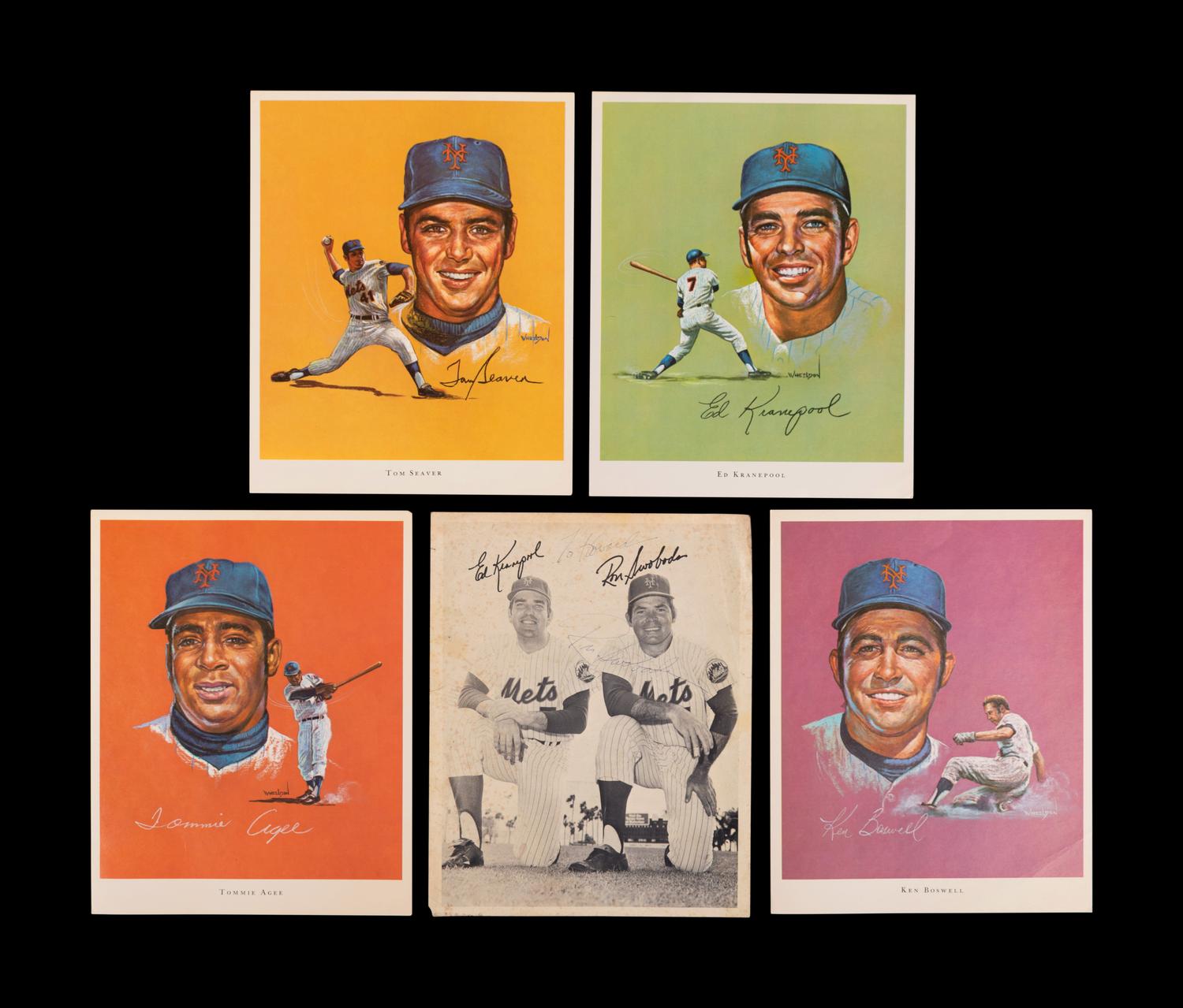 A Group of New York Mets Baseball Cards Ephemera and Signed Autographs