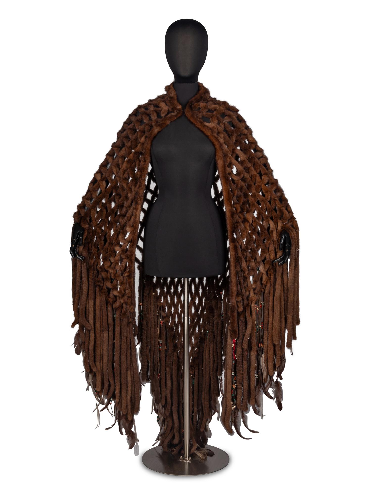 Roberto Cavalli Beaded Mink Cape