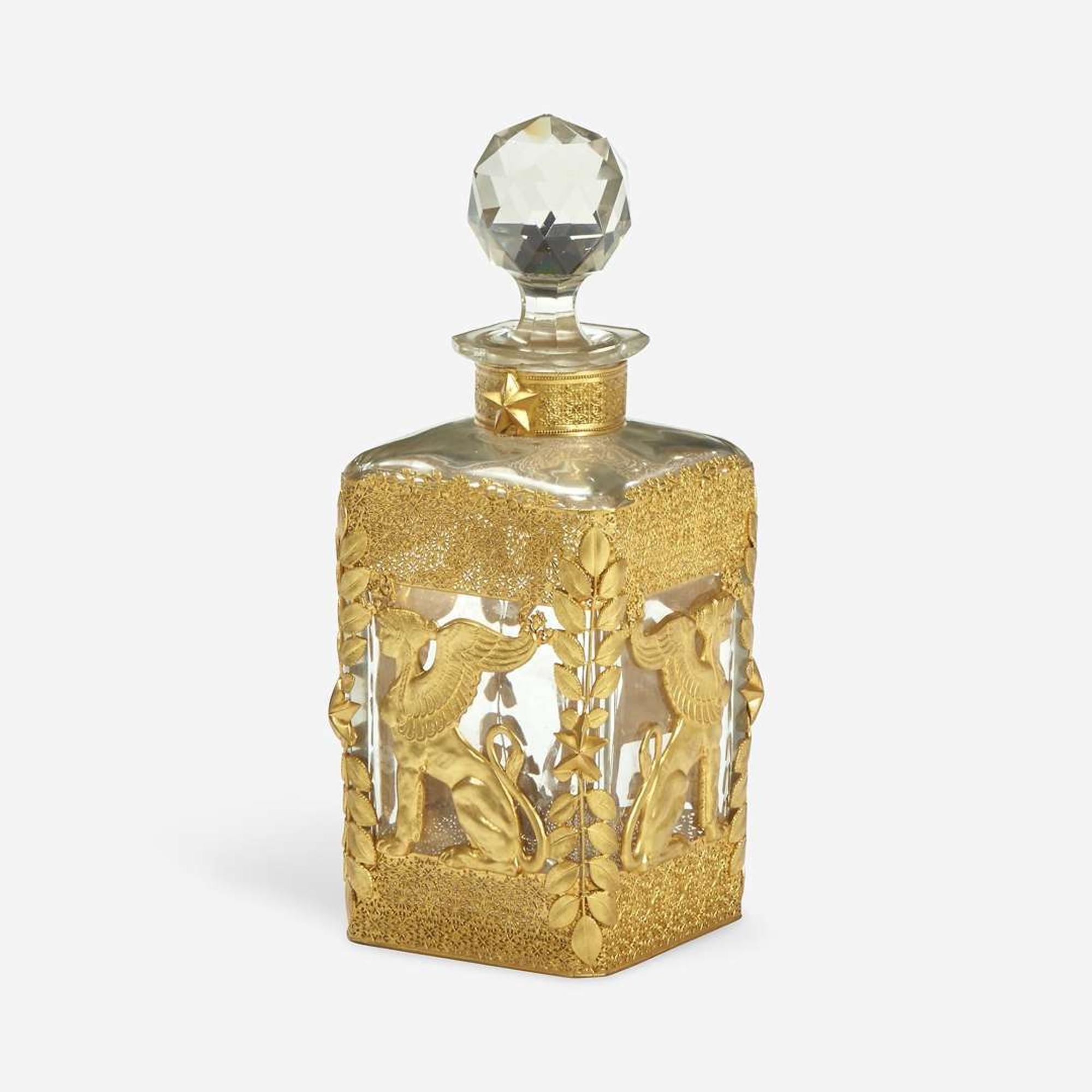 An Empire Style Gilt-Bronze Mounted Decanter Late 19th/early 20th century