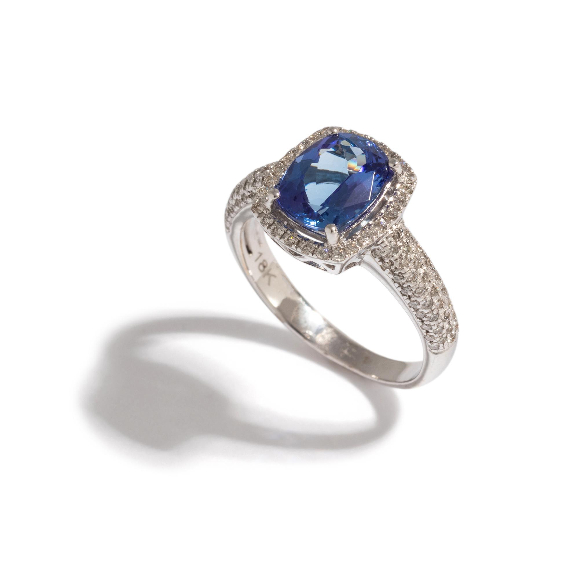 TANZANITE AND DIAMOND RING