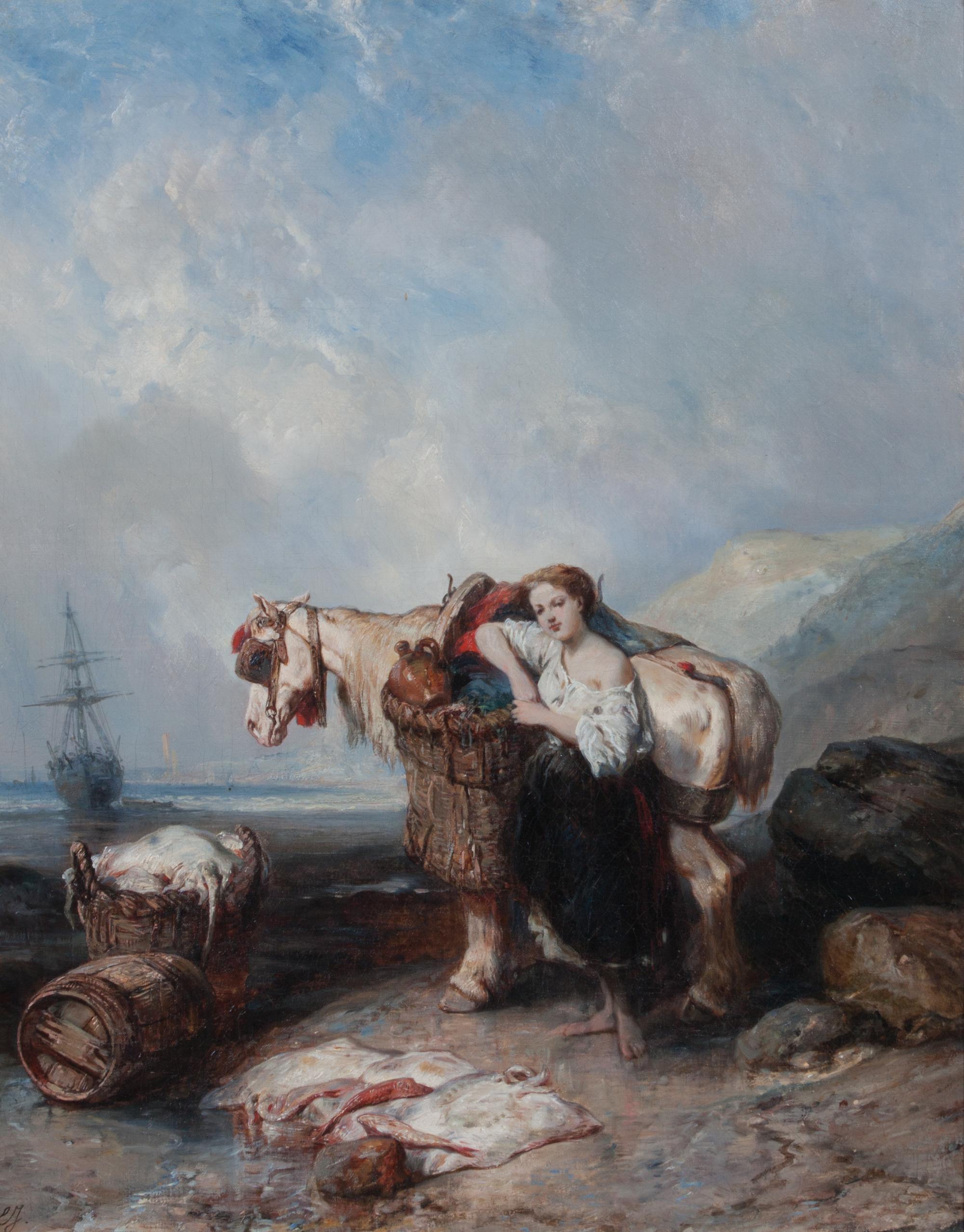 Louis Gabriel Eugène Isabey, (French, 1803–1886), The Fisherwoman