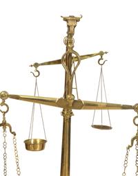 A Portuguese Butcher's Shop Two-Beam Brass Scale