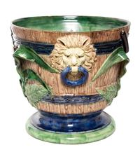 A Large Palissy Majolica Jardiniere Height 16 x diameter 17 inches. — LATE 19TH CENTURY