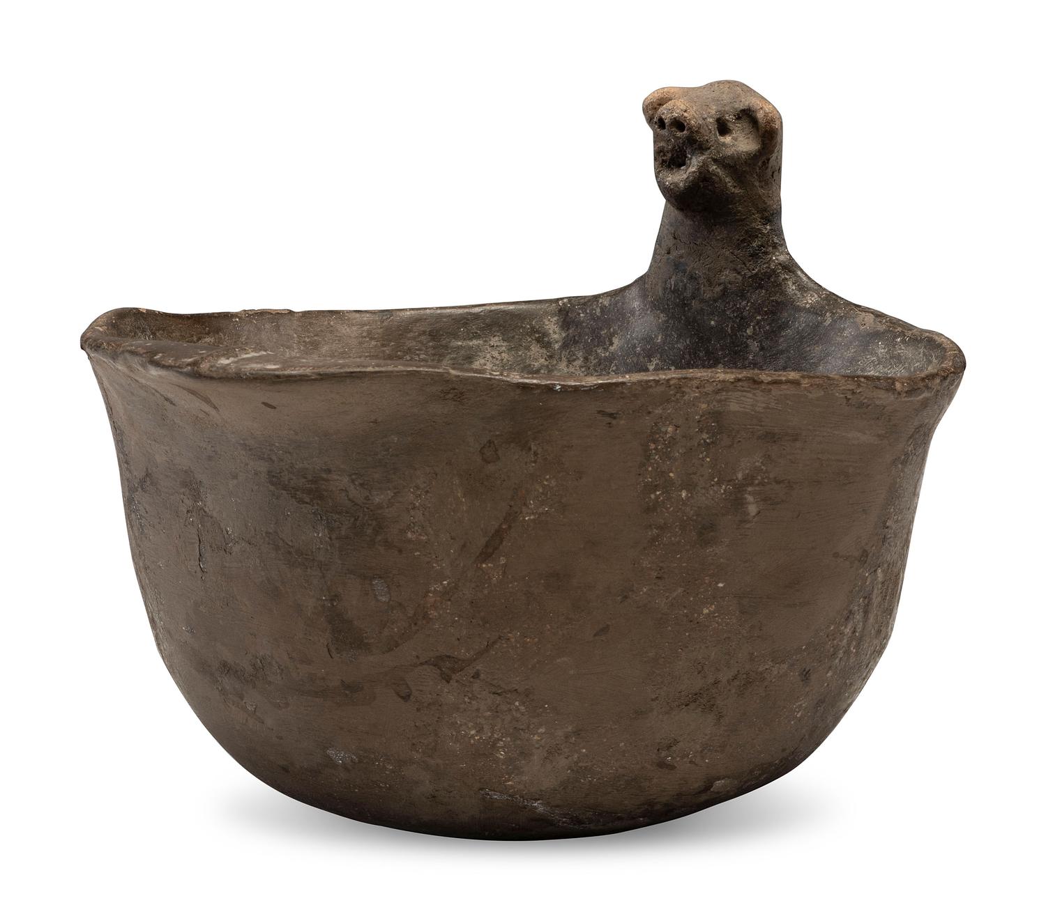 Mississippian Bear Effigy Pottery Bowl