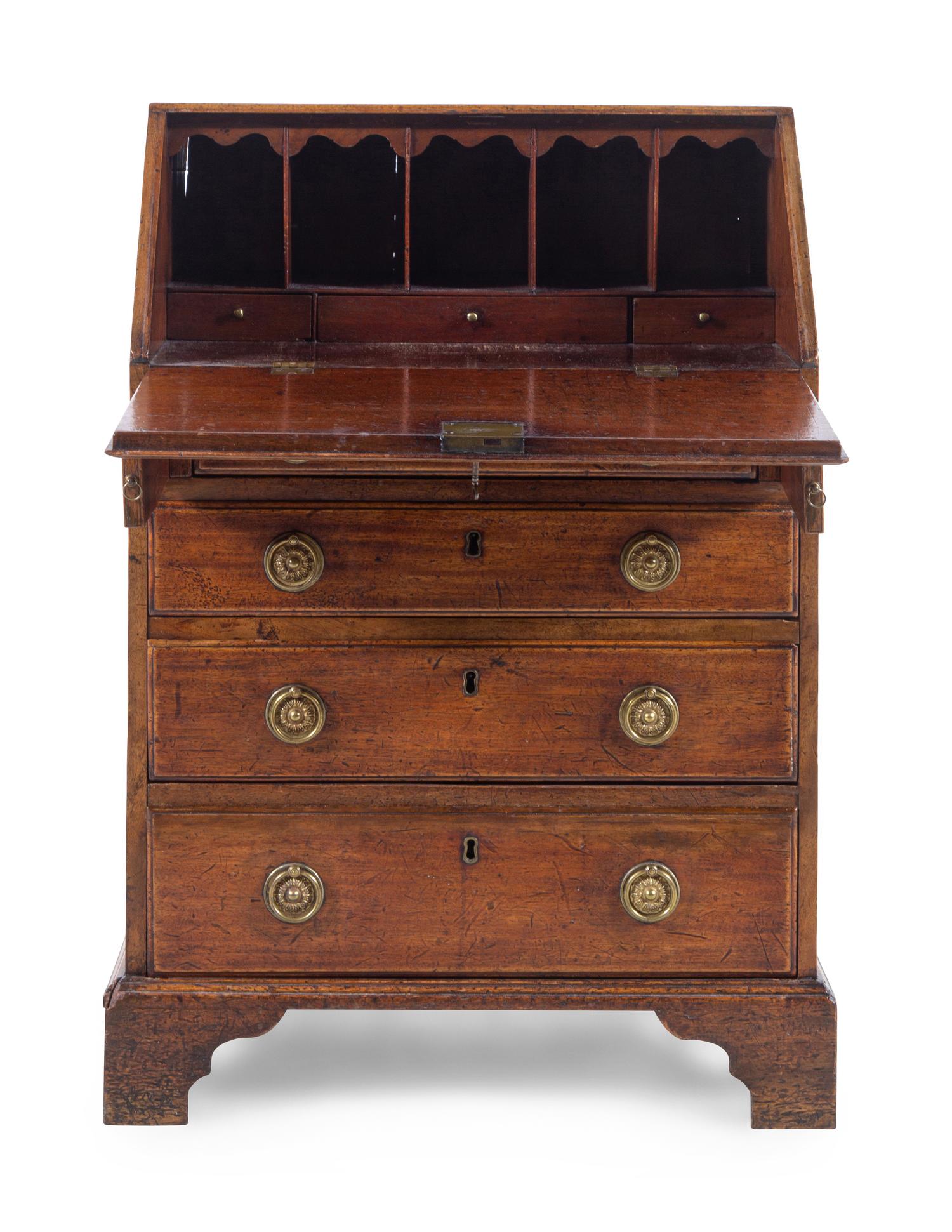 A George III Mahogany Child's Slant-Front Bureau