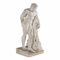 A Large Carved Marble Model of the Farnese Hercules