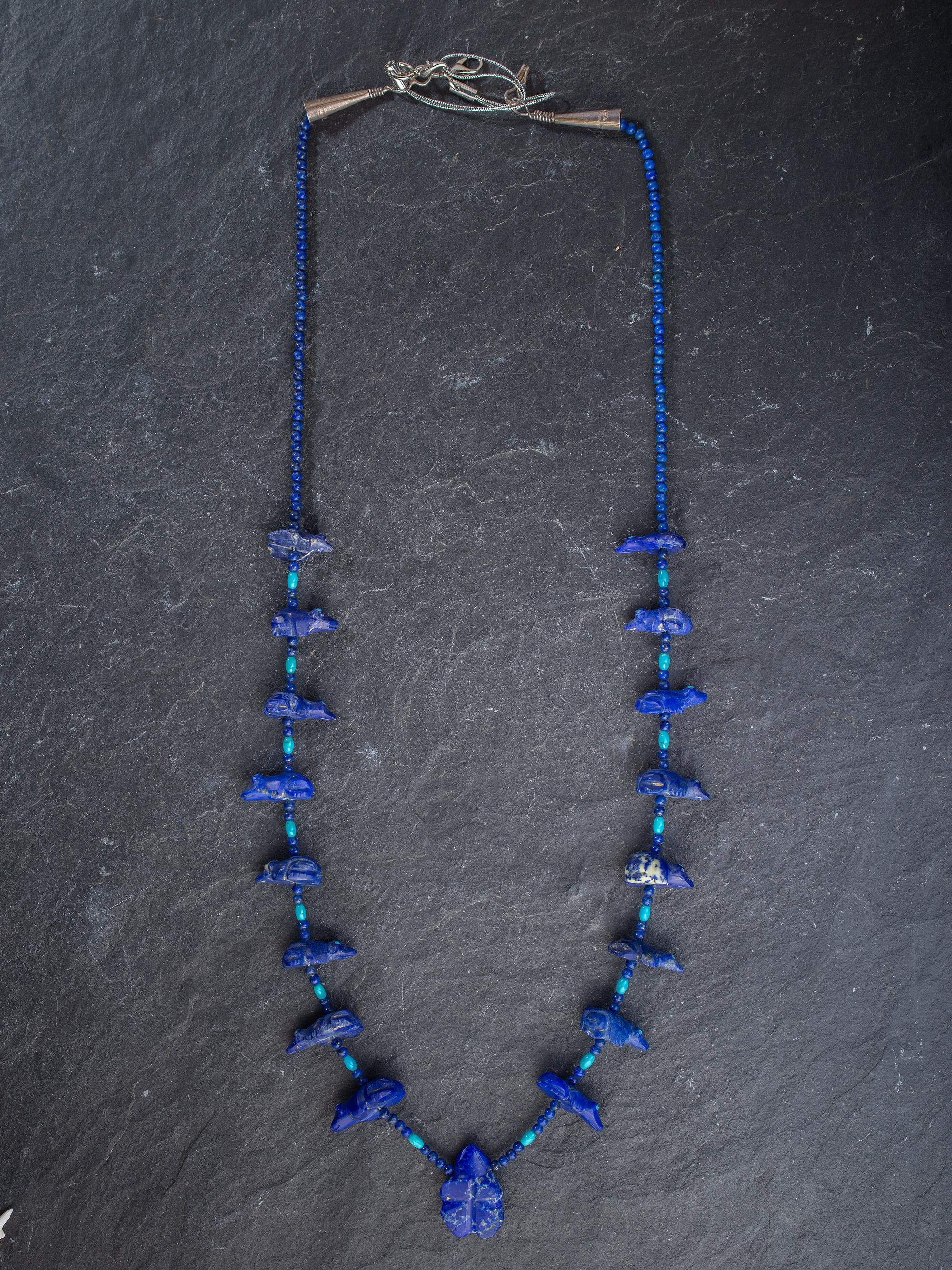 Pair of Zuni Fetish Necklaces and Earrings