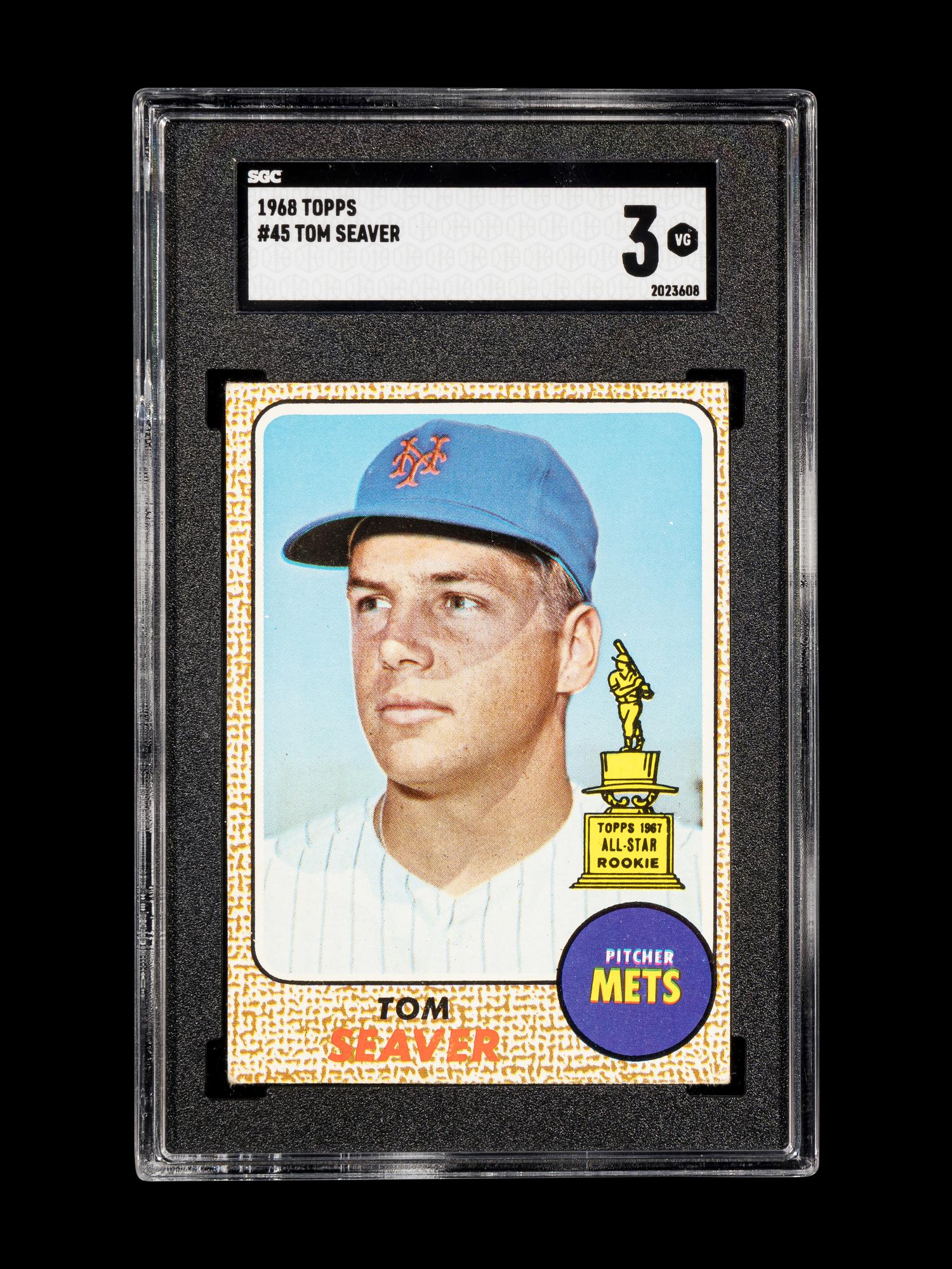 A Group of Tom Seaver Topps Baseball Cards Including 1967 Rookie Card No. 581 (SGC 3 VG),