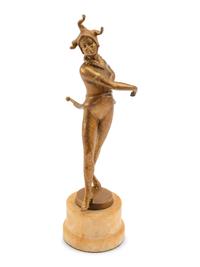 A French Gilt Bronze Figure of a Harlequin on an Onyx Base