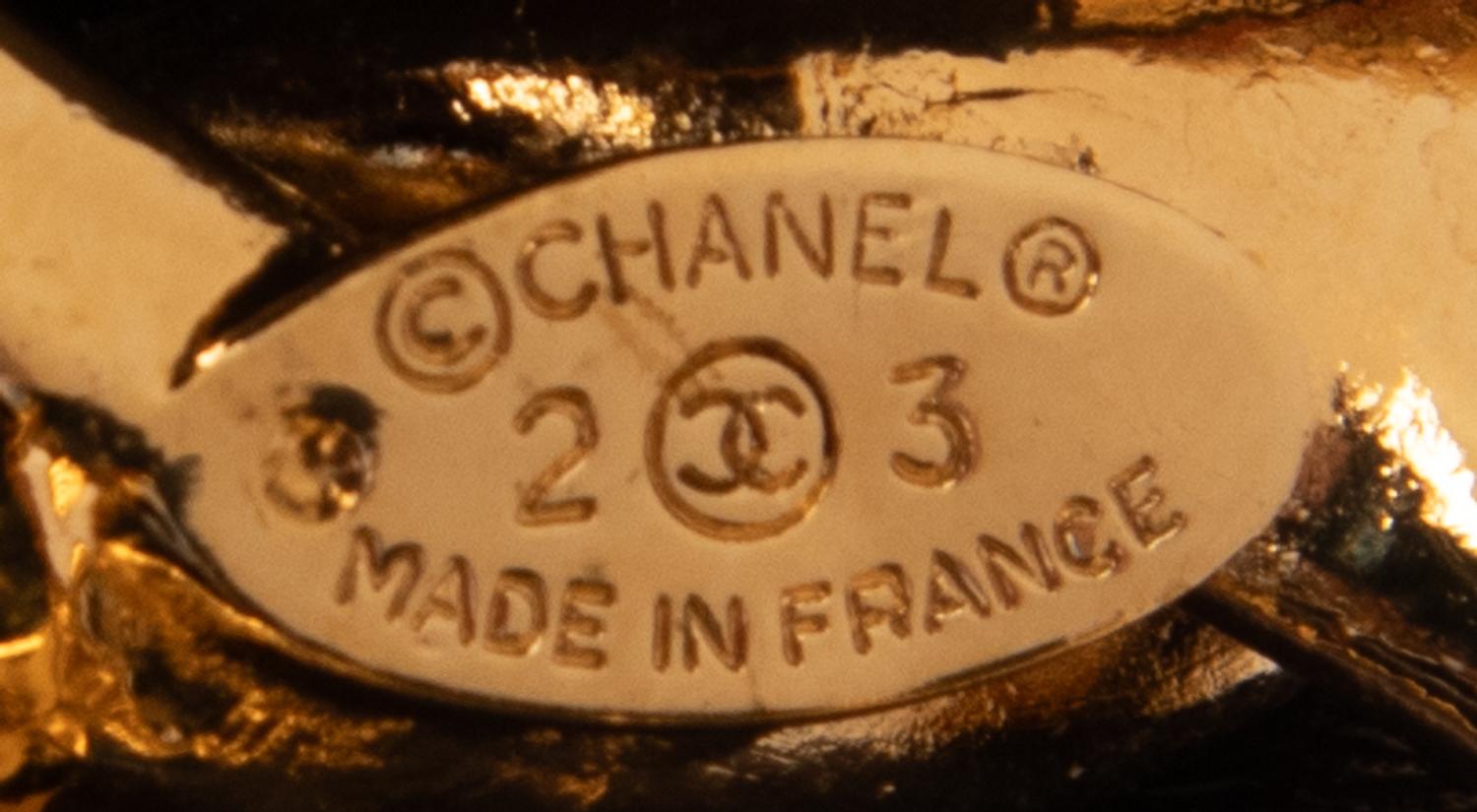 Chanel, Interwoven Leather-Metal Chain Cuff Bracelet