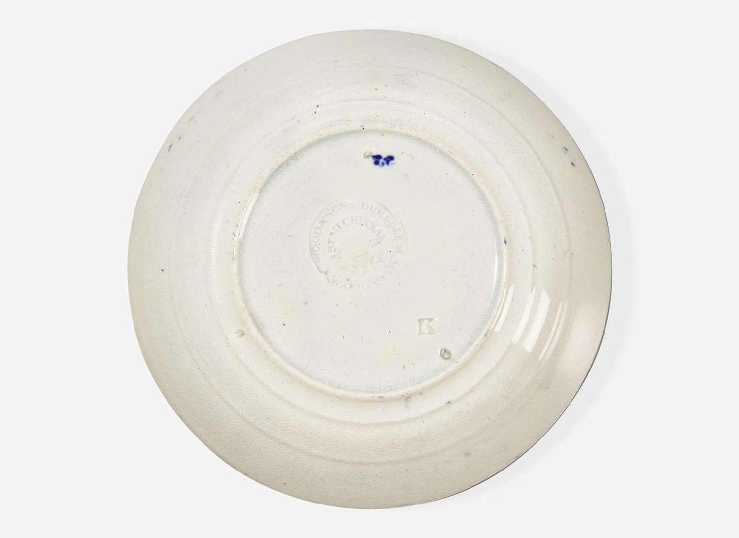 A group of six "Lafayette at the Tomb of Franklin" Staffordshire Historical Blue tablewares, E. Wood & Sons, Burslem, England, and others, first third 19th century