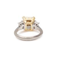 FANCY YELLOW DIAMOND AND DIAMOND RING