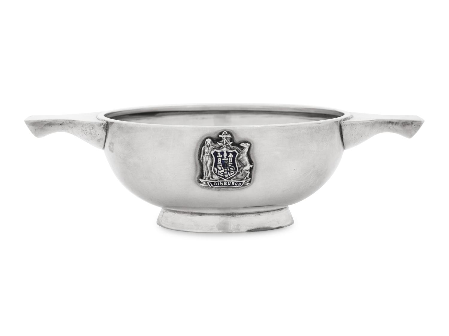 An English Silver and Enamel Quaich