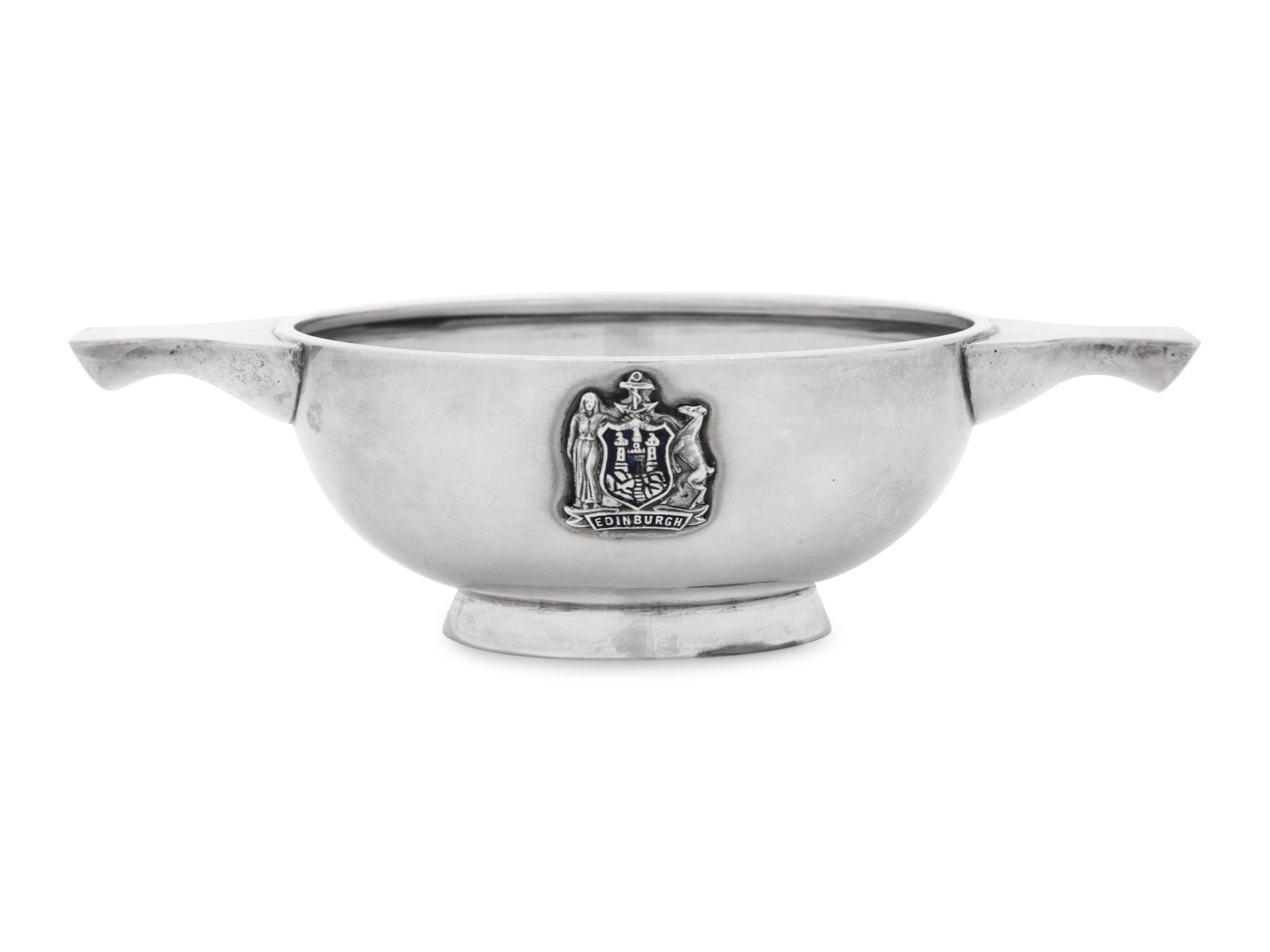 An English Silver and Enamel Quaich