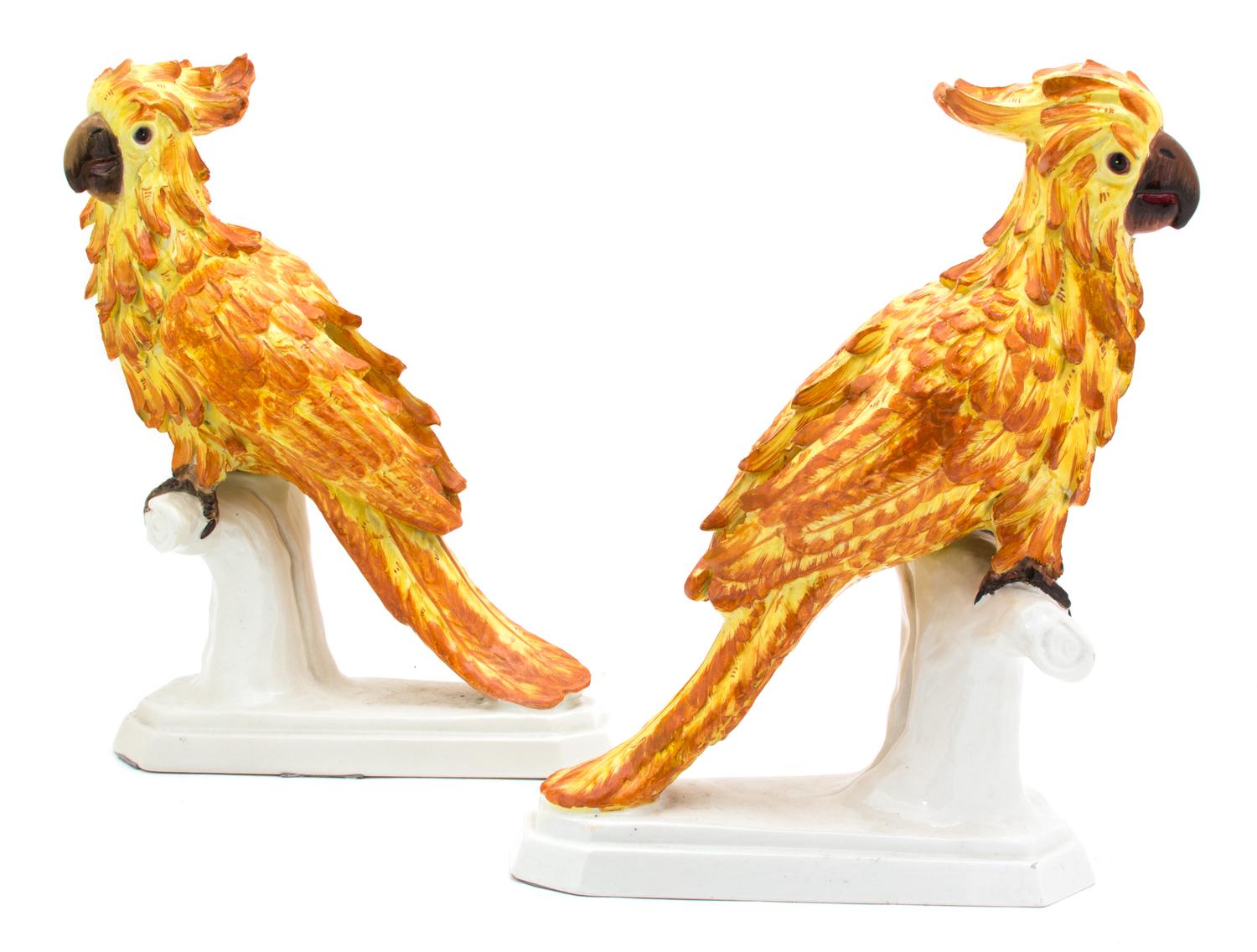 Three Italian Painted Ceramic Models of Birds Height of tallest 18 inches. — 20TH CENTURY