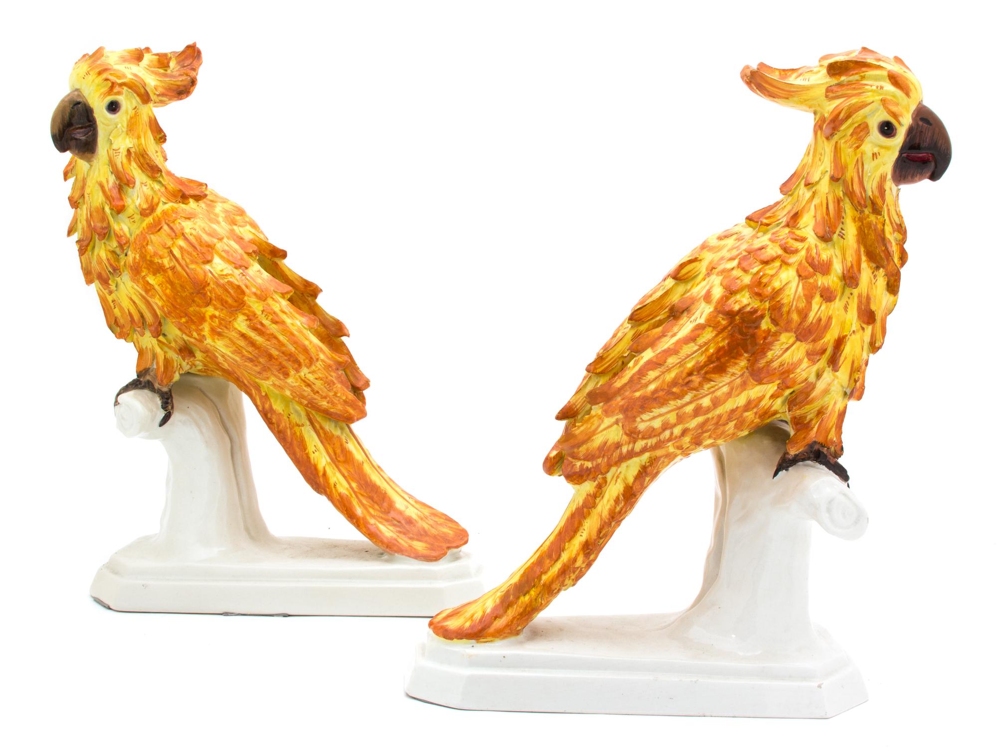Three Italian Painted Ceramic Models of Birds Height of tallest 18 inches. — 20TH CENTURY