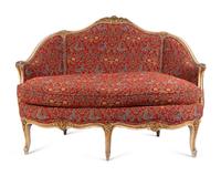 A Louis XV Style Carved Mahogany Canape — 19TH CENTURY
