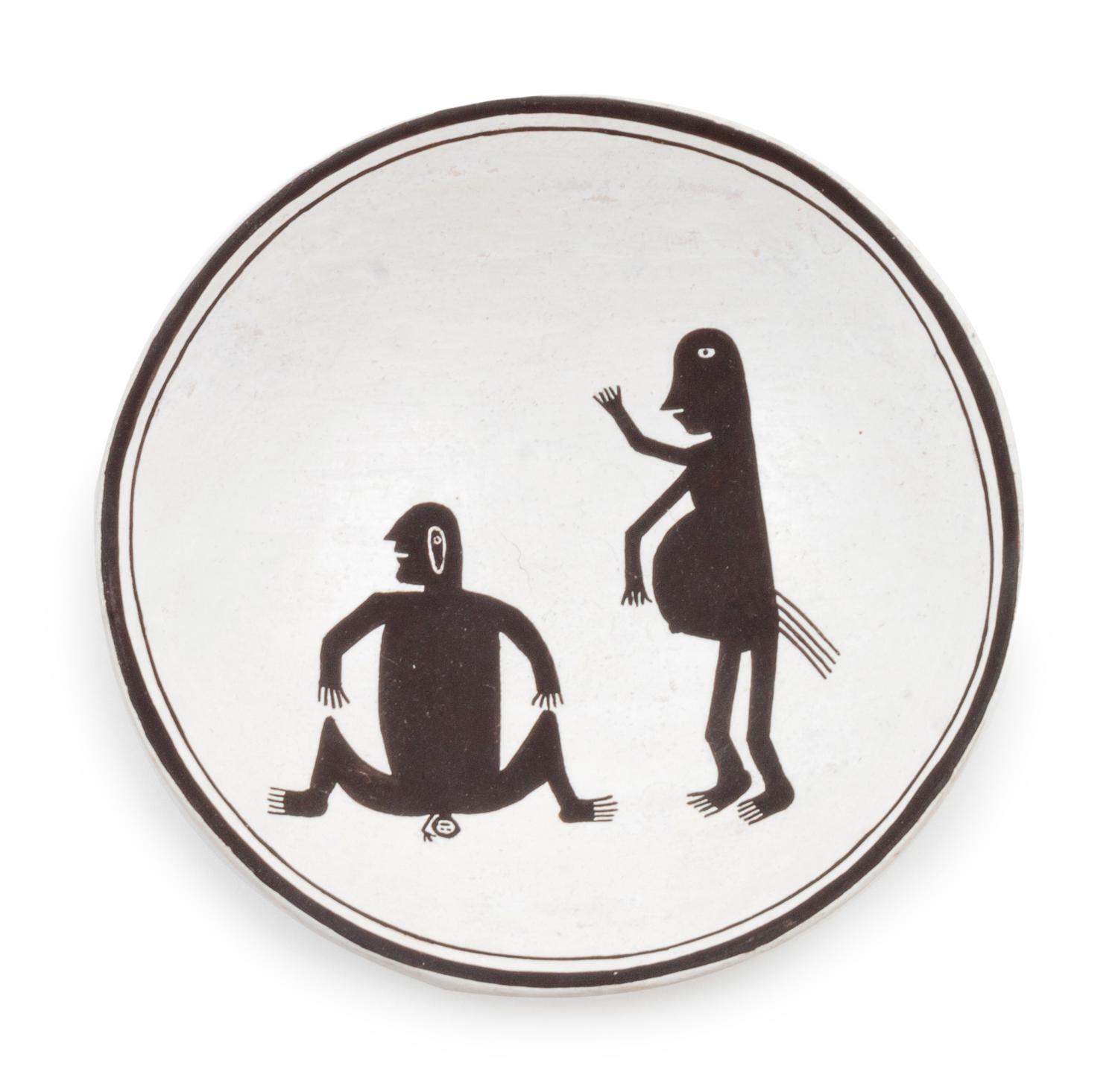Black and White Figural Bowl