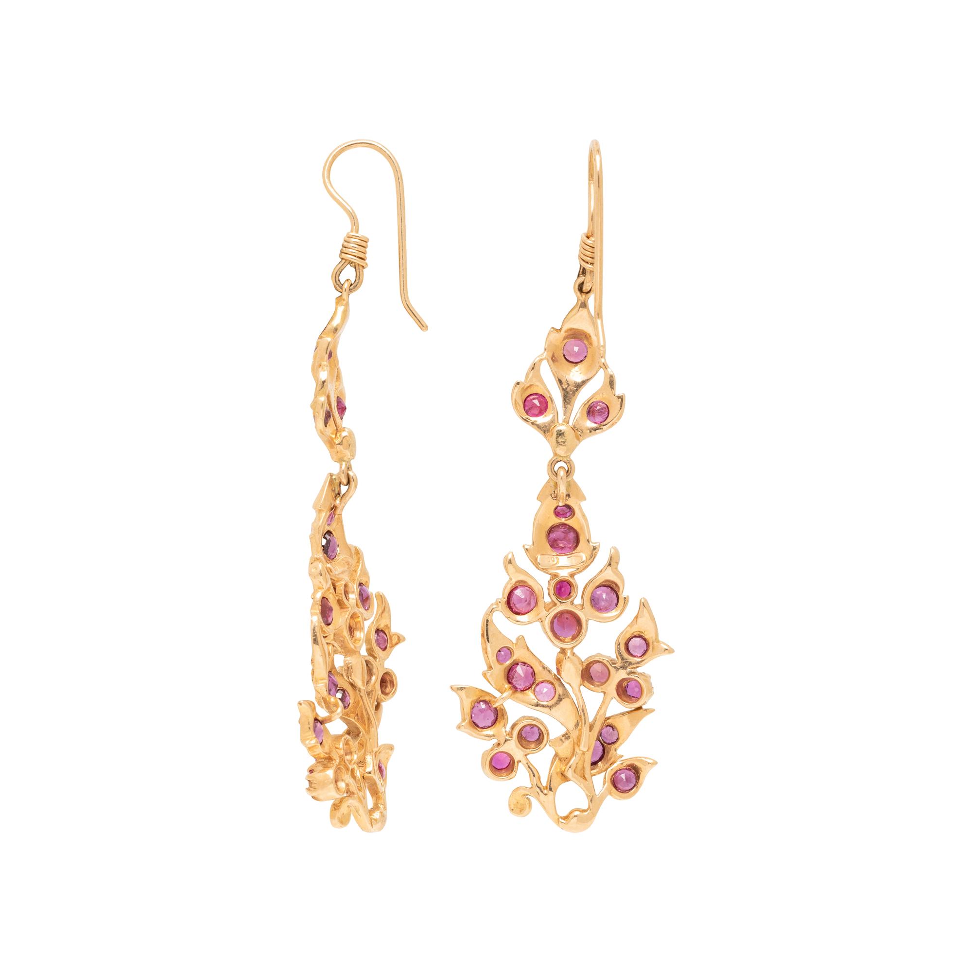 ROSE GOLD AND RUBY EARRINGS
