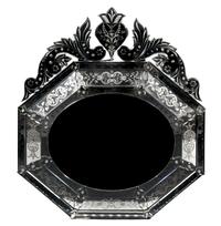 A Venetian Glass Mirror, Height 43 x width 37 inches.