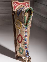 Kiowa Beaded Hide Doll Cradle, with Doll