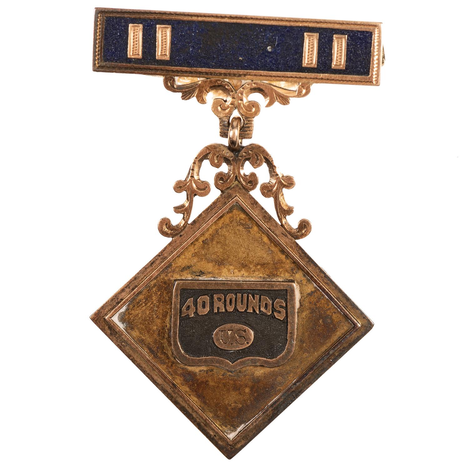 Post-Civil War gold and enamel XV Corps badge.