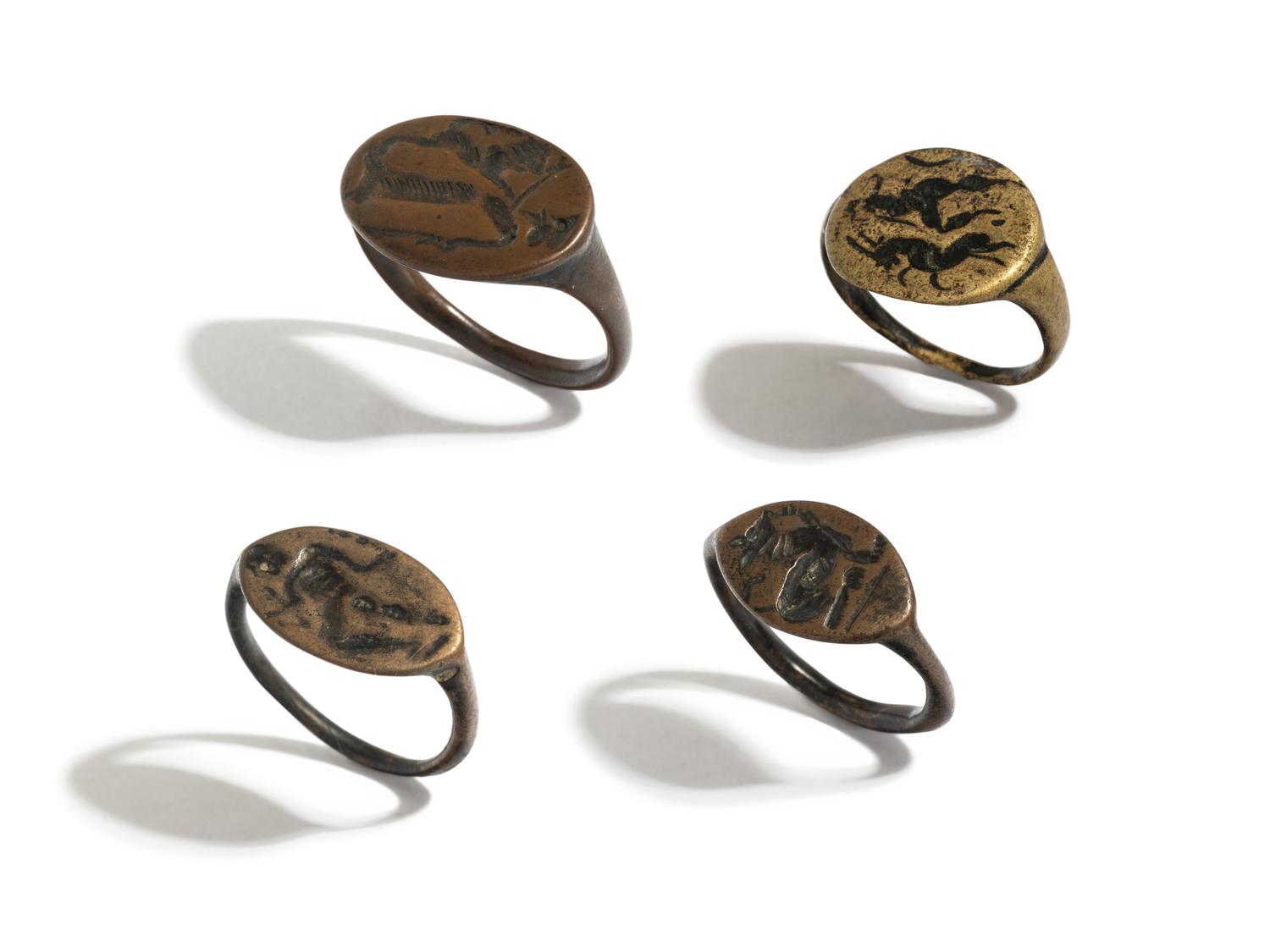 Four Greek Bronze Finger Ring