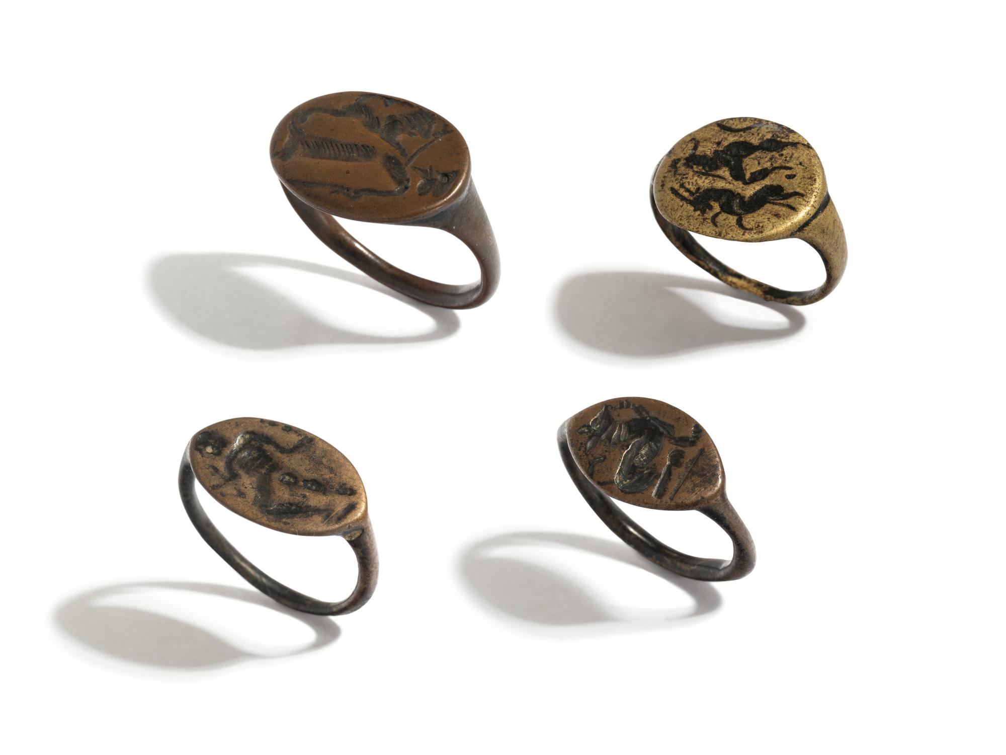 Four Greek Bronze Finger Ring