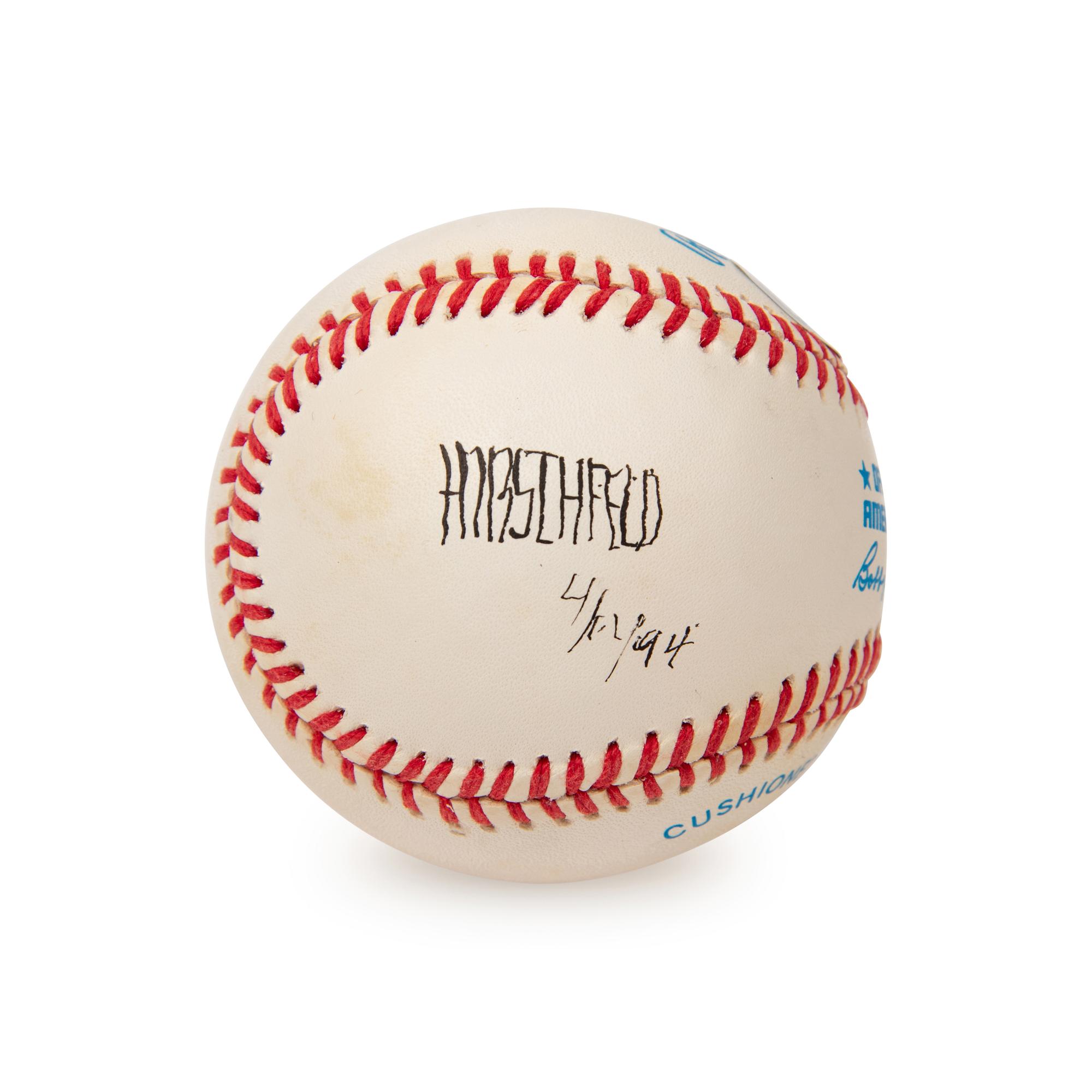 An Al Hirschfeld Signed Autograph Baseball (Beckett Authentication Services)