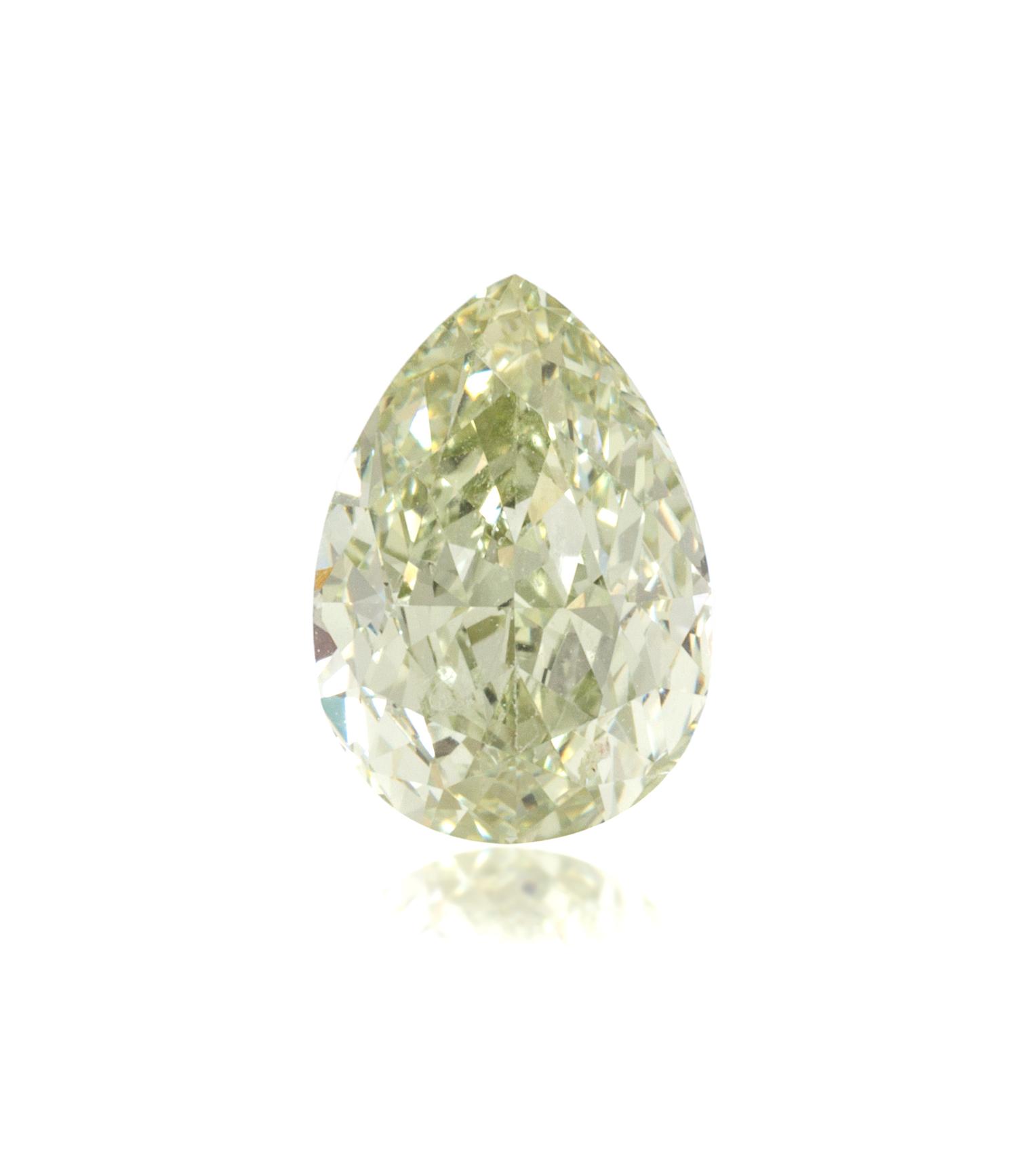 A 1.30 Carat Pear Shape Fancy Intense Yellow Green Diamond,