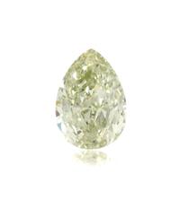 A 1.30 Carat Pear Shape Fancy Intense Yellow Green Diamond,