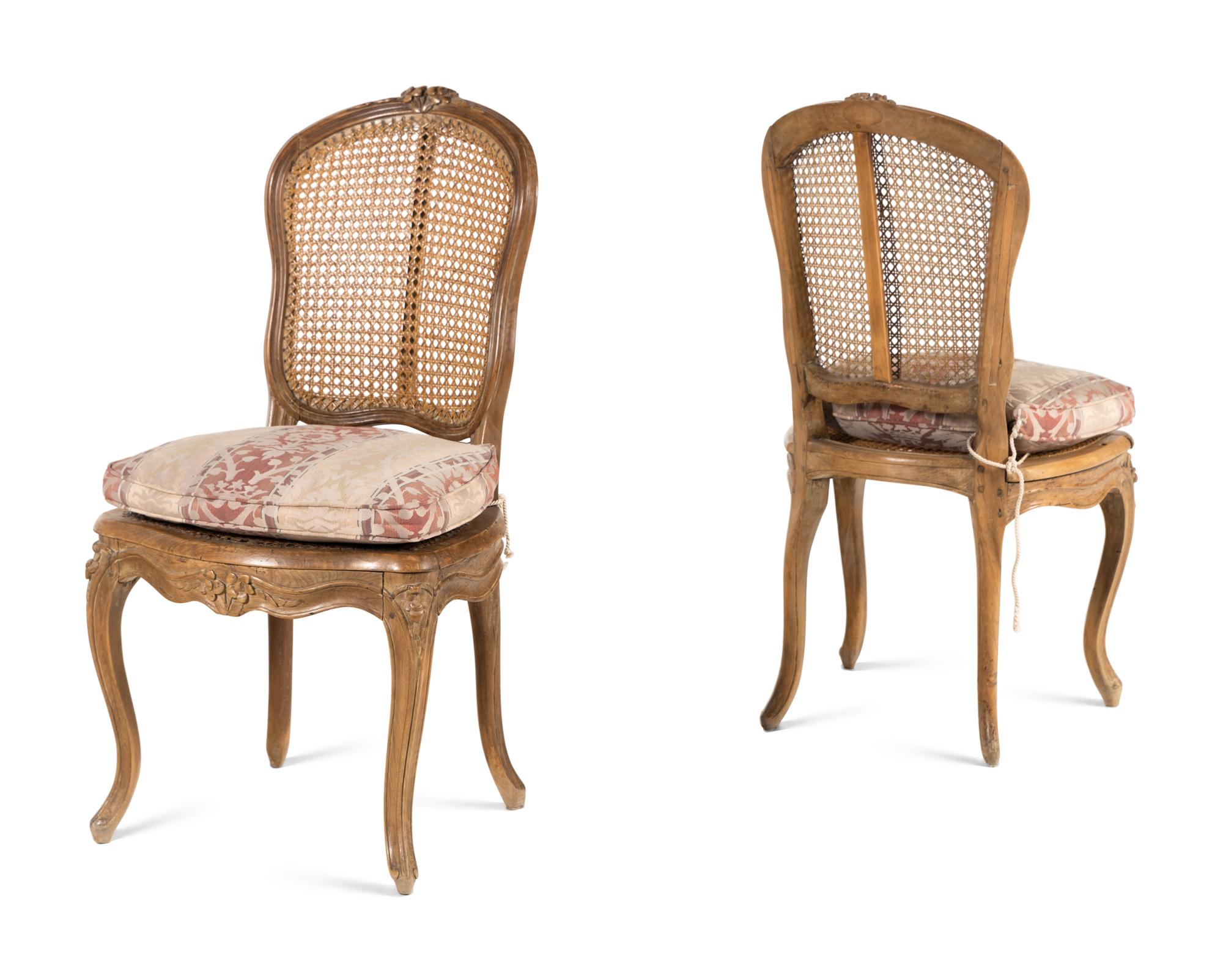 A Pair of Louis XV Provincial Beechwood Side Chairs