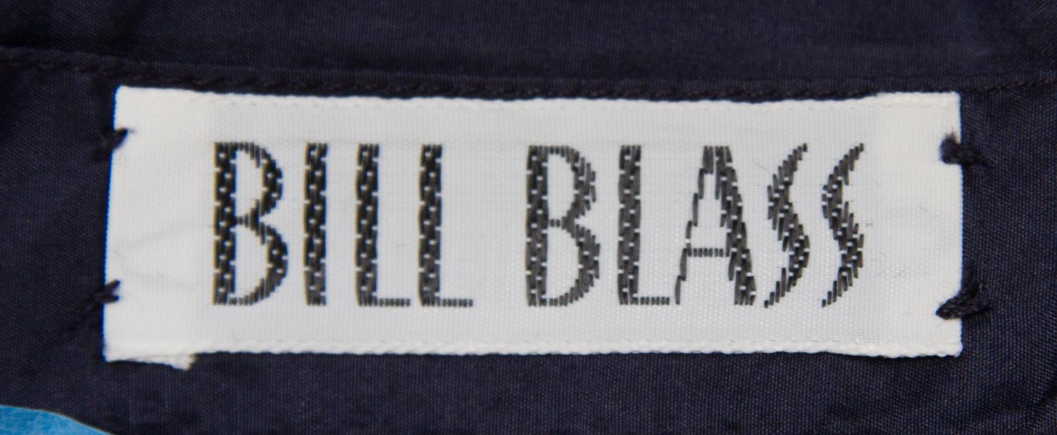 A Bill Blass Navy Taffeta Blouse,