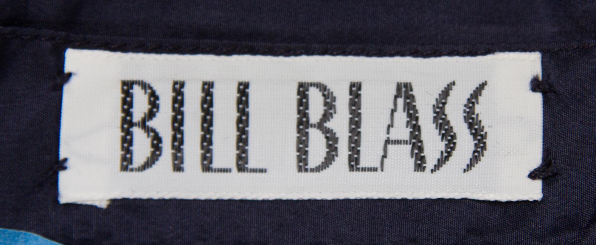 A Bill Blass Navy Taffeta Blouse,