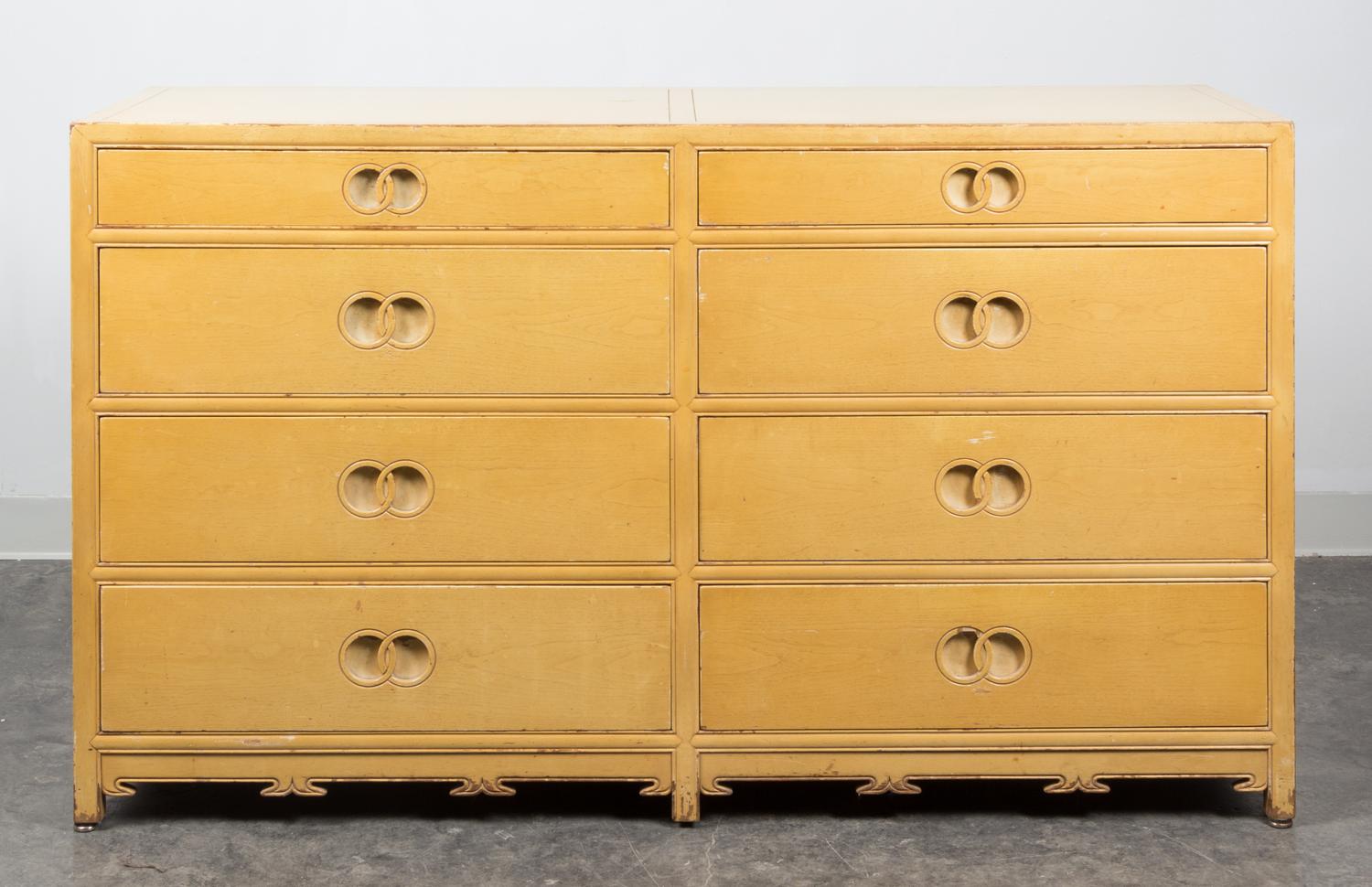 Two Chests of Drawers, Michael Taylor for Baker Furniture Height of larger 32 3/8 x width 56 x depth 19 inches.