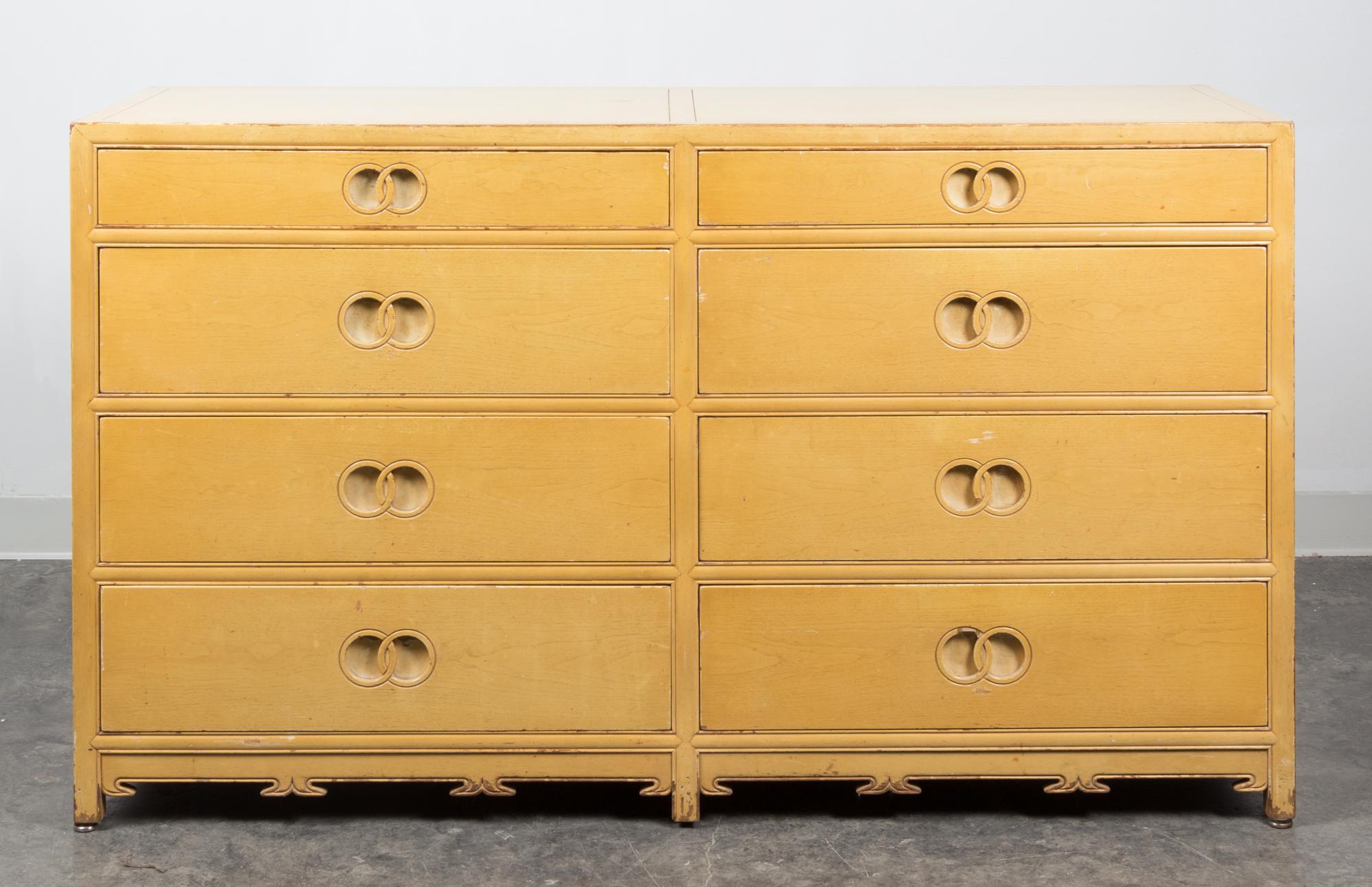 Two Chests of Drawers, Michael Taylor for Baker Furniture Height of larger 32 3/8 x width 56 x depth 19 inches.