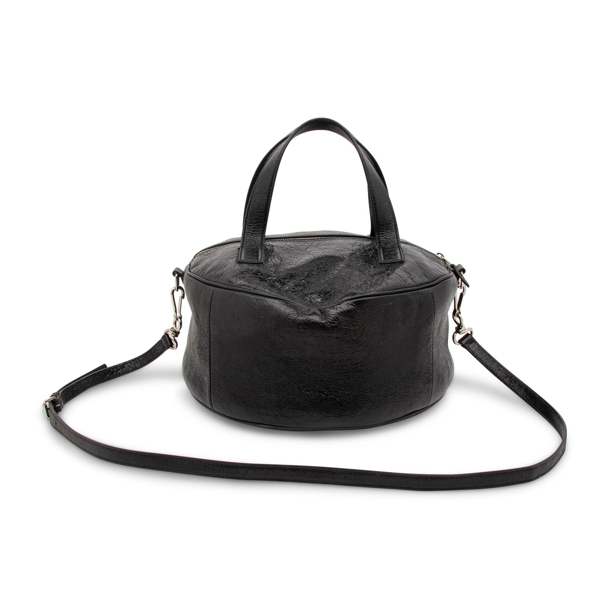 BALENCIAGA, AGED LEATHER CIRCLE BAG