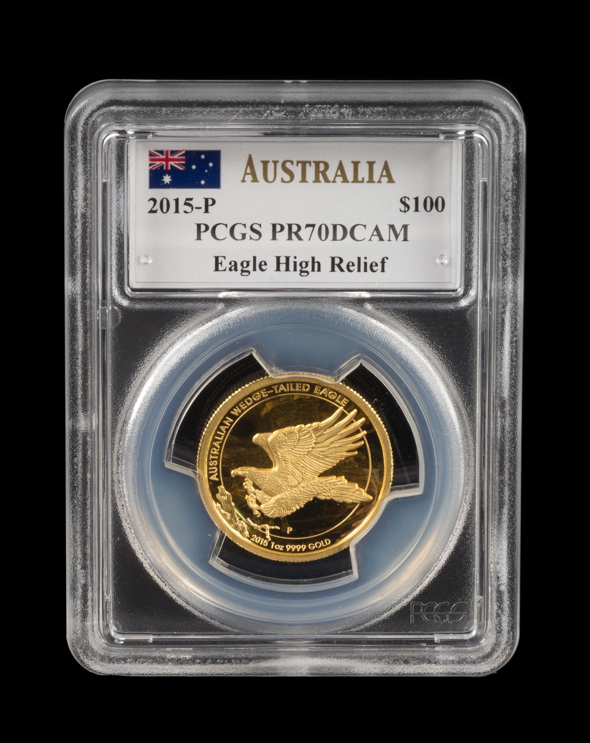 An Australia 2015-P Wedge-Tailed Eagle $100 High Relief Gold Proof
