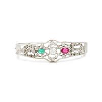 Diamond, White Gold, and Multigem Bangle Bracelet