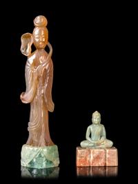 Two Chinese Hardstone Figures