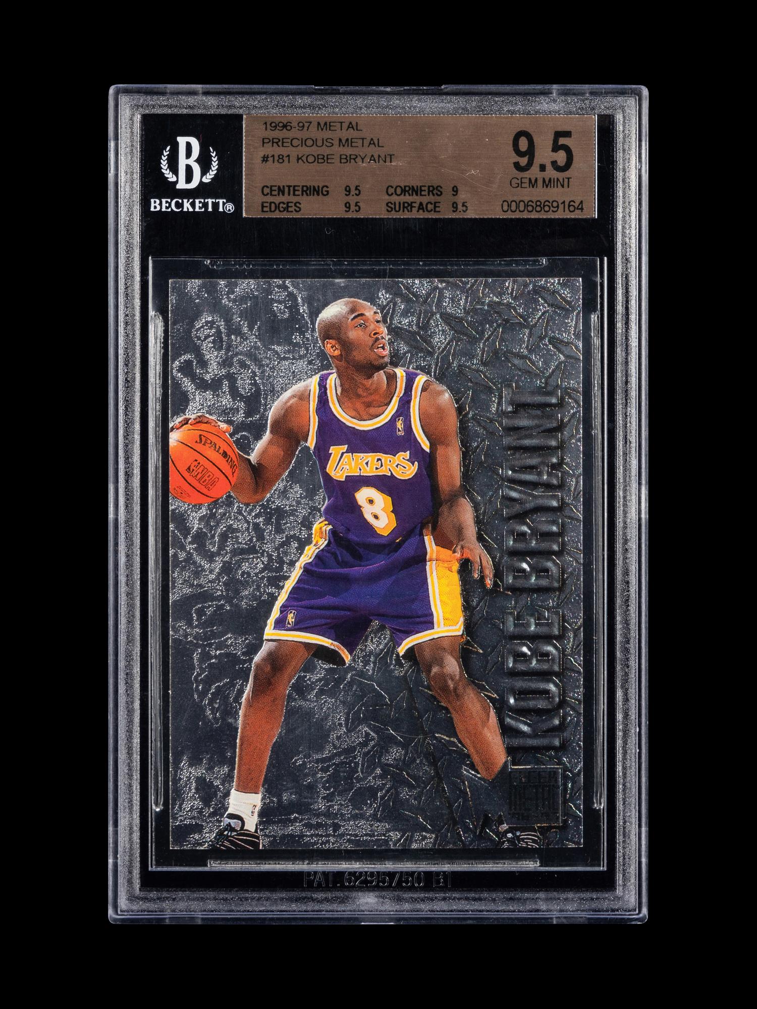 A 1996-97 Fleer Metal Precious Metal Kobe Bryant Rookie Basketball Card No. 181 (BGS 9.5 GEM MINT), None Graded Higher