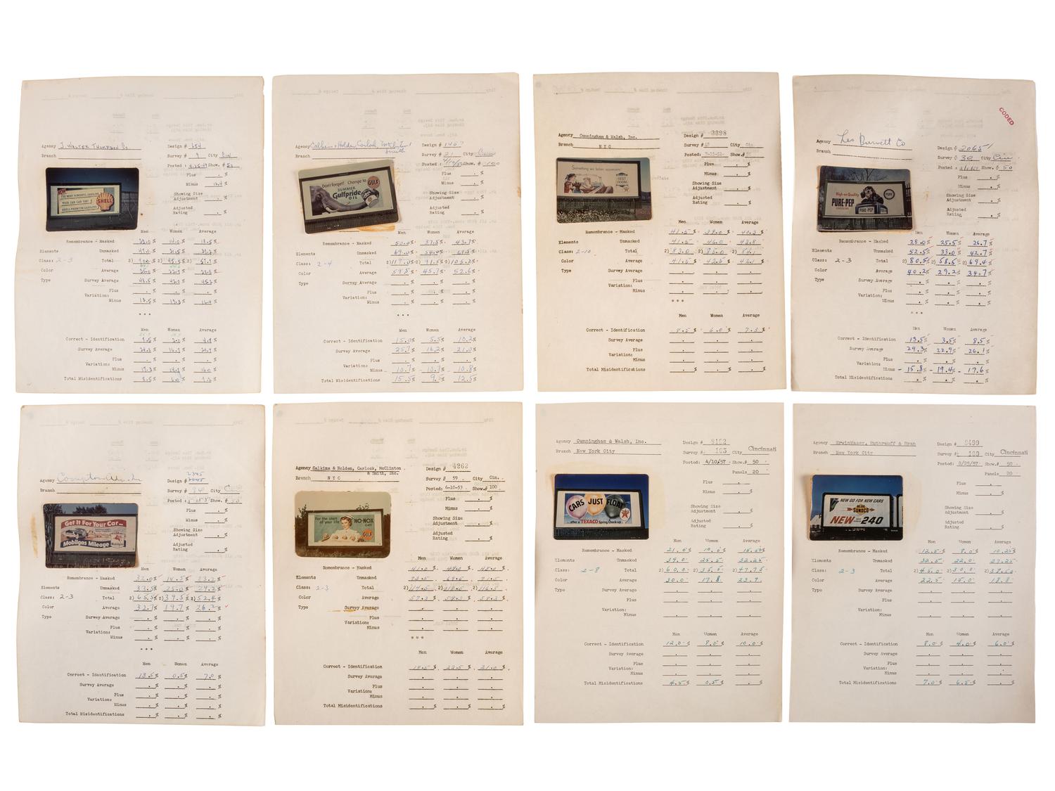 [ADVERTISING]. Extensive collection of outdoor advertising survey reports and historical billboard images from the "Golden Age of Advertising."