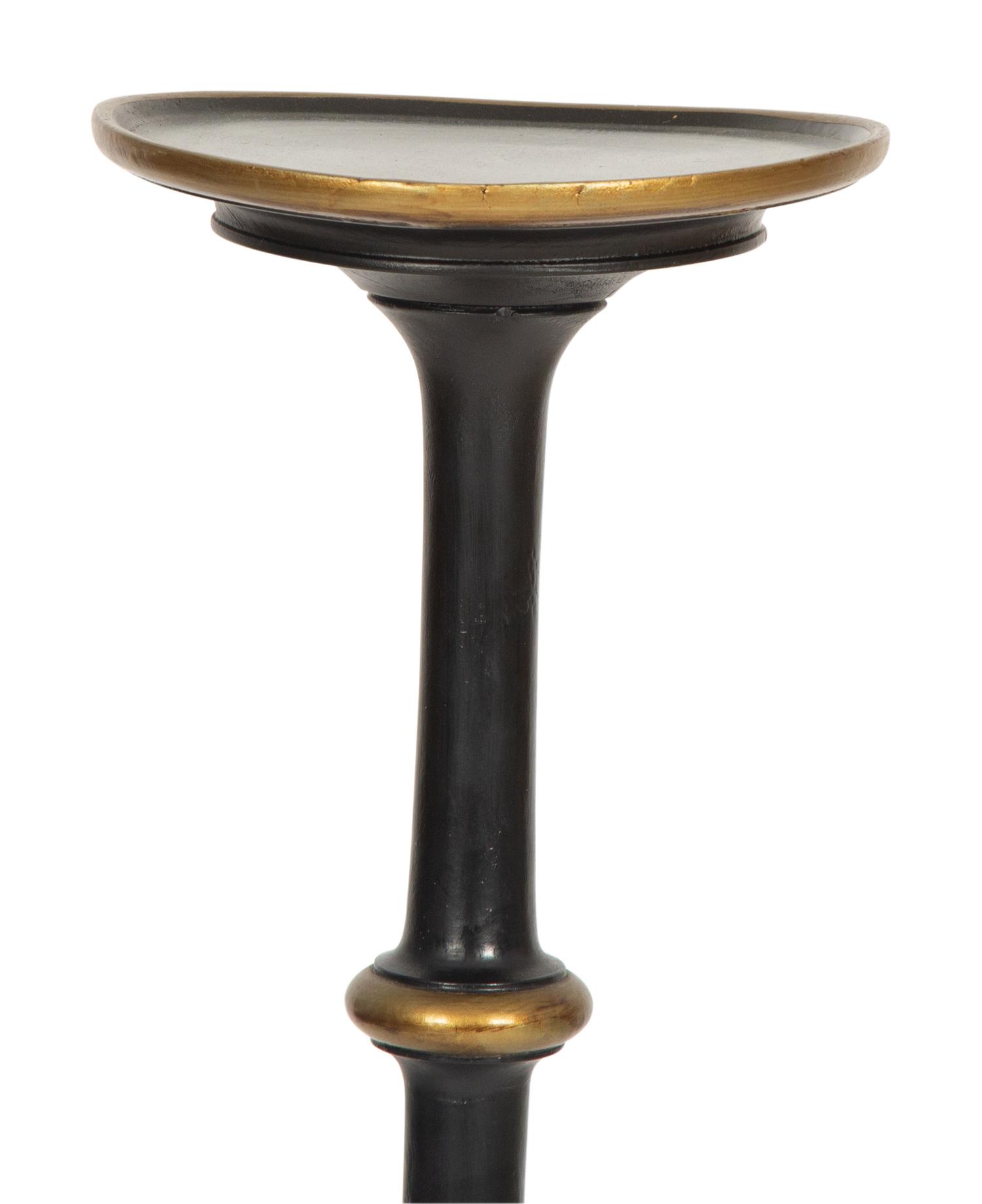 A Pair of Regency Style Painted and Parcel Gilt Tripod Stands