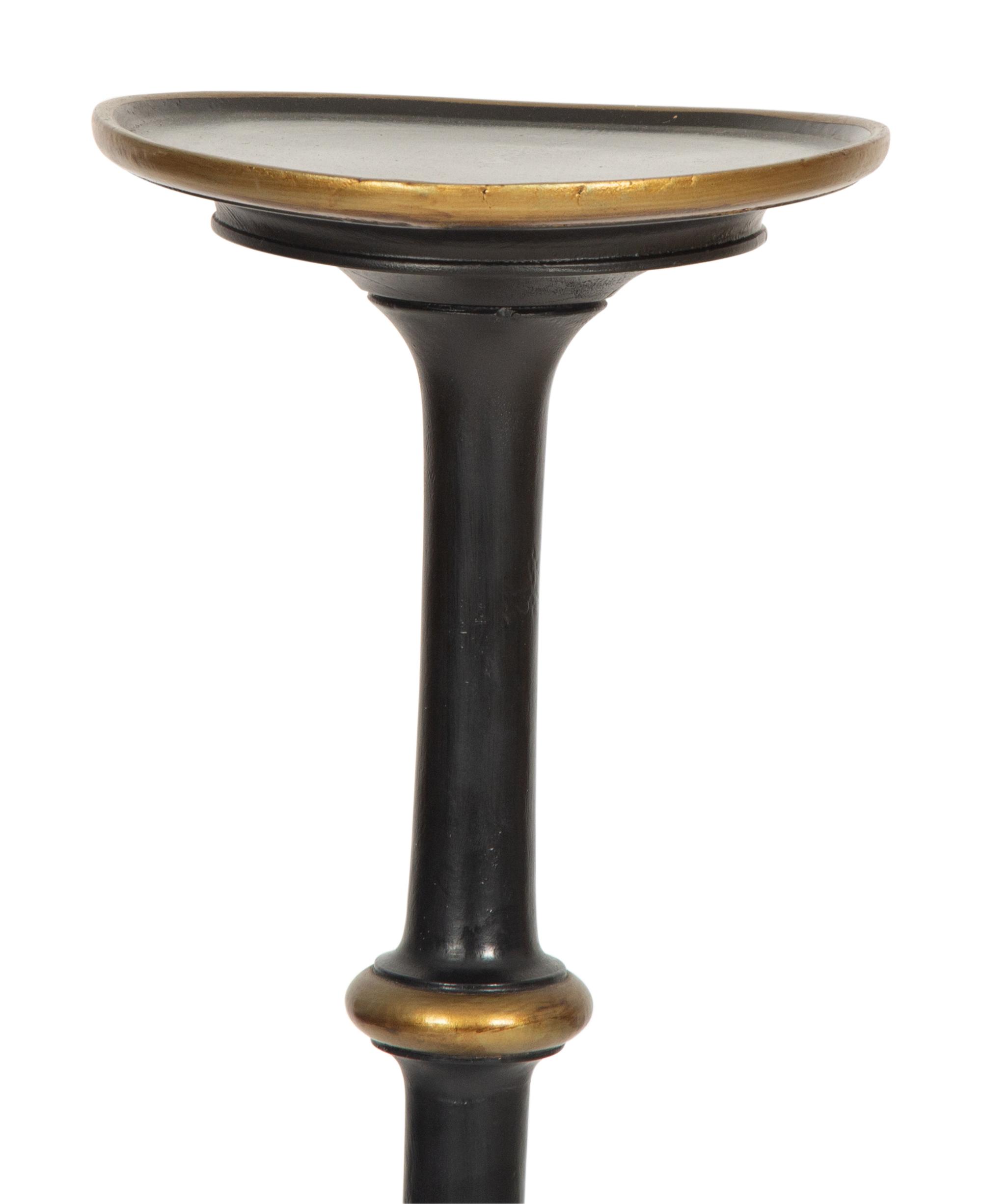 A Pair of Regency Style Painted and Parcel Gilt Tripod Stands