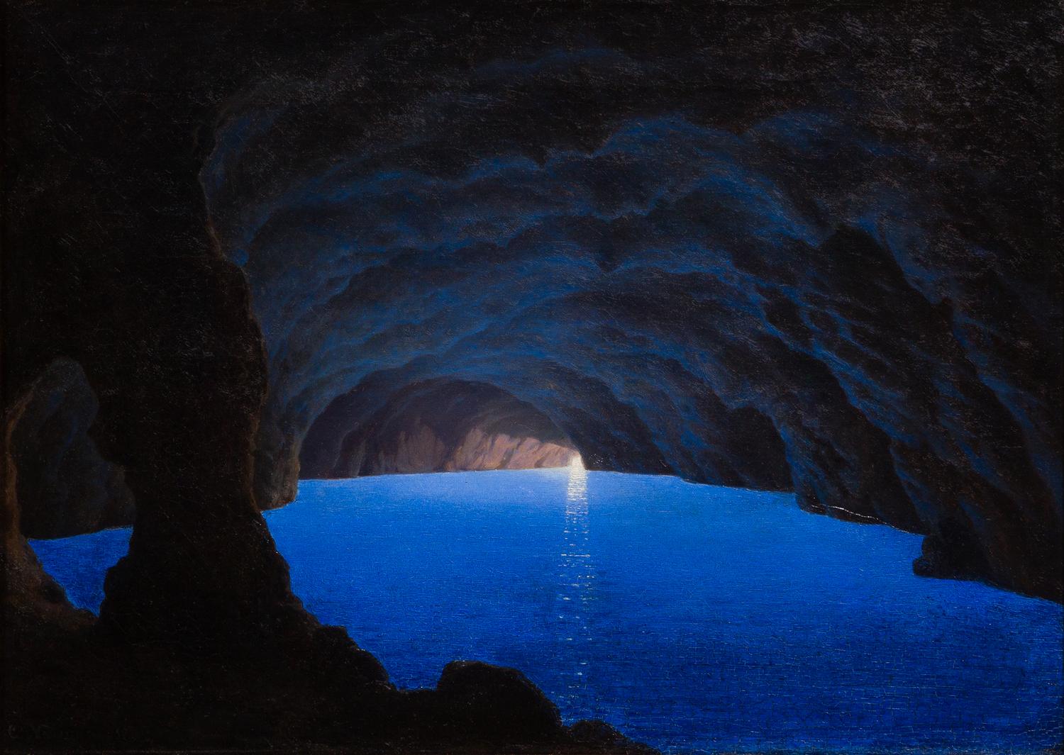 Johann Carl Neumann, (Danish, 1833-1891), Blue Grotto, Capri, 1865