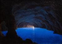 Johann Carl Neumann, (Danish, 1833-1891), Blue Grotto, Capri, 1865