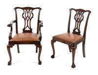 Two George III Style Carved Mahogany Chairs