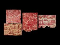 RELEASED TO MUSEUM -- Four Fragments/Lengths of Printed Textiles, Late 18th - Early 19th Century - One is Toile de Jouy