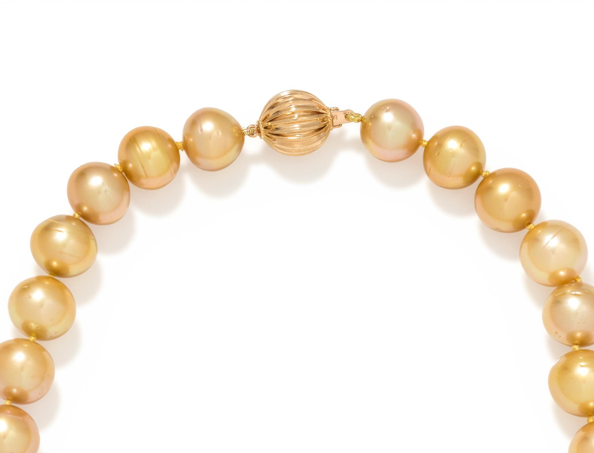 CULTURED GOLDEN SOUTH SEA PEARL NECKLACE